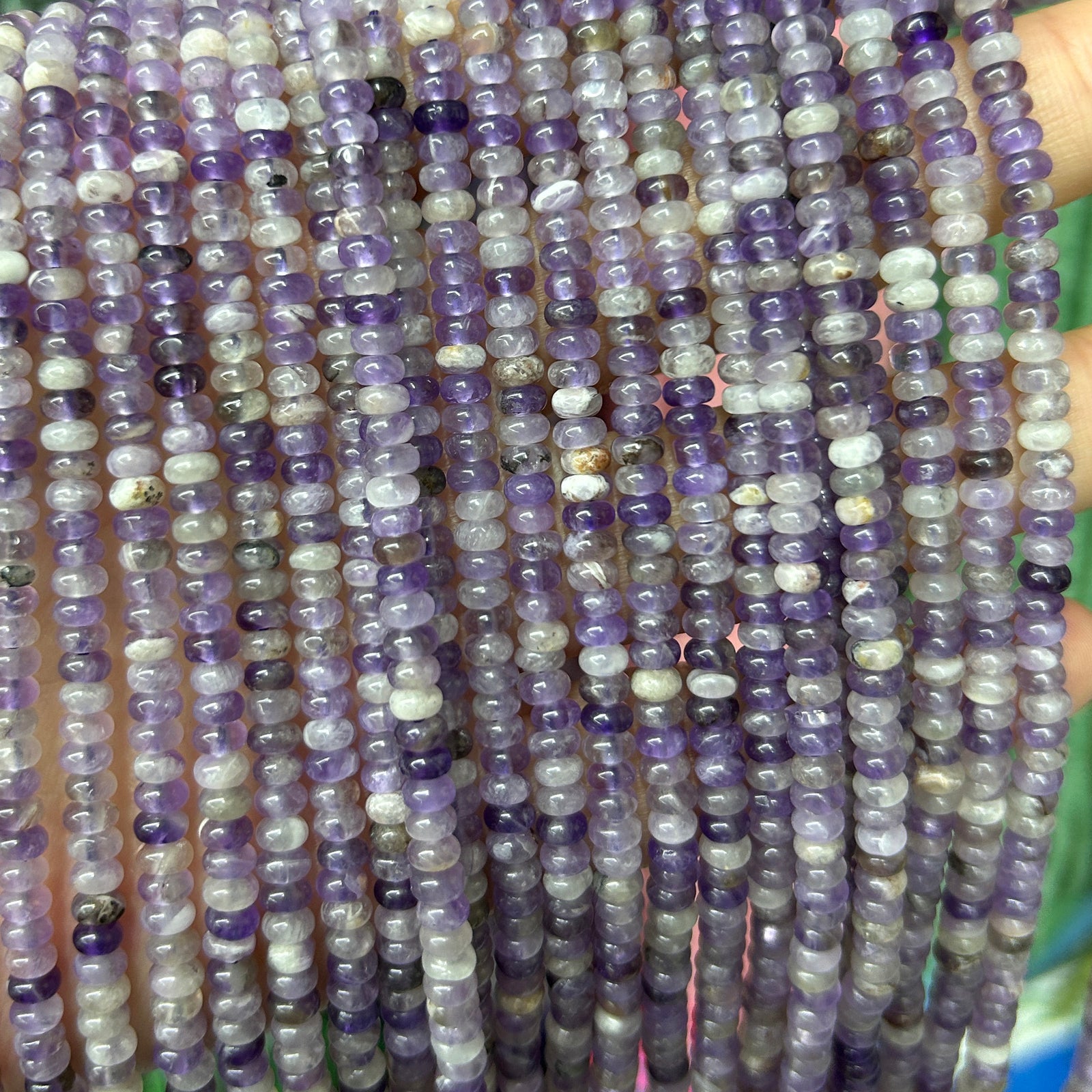 Amethyst Rondelle Beads 15''