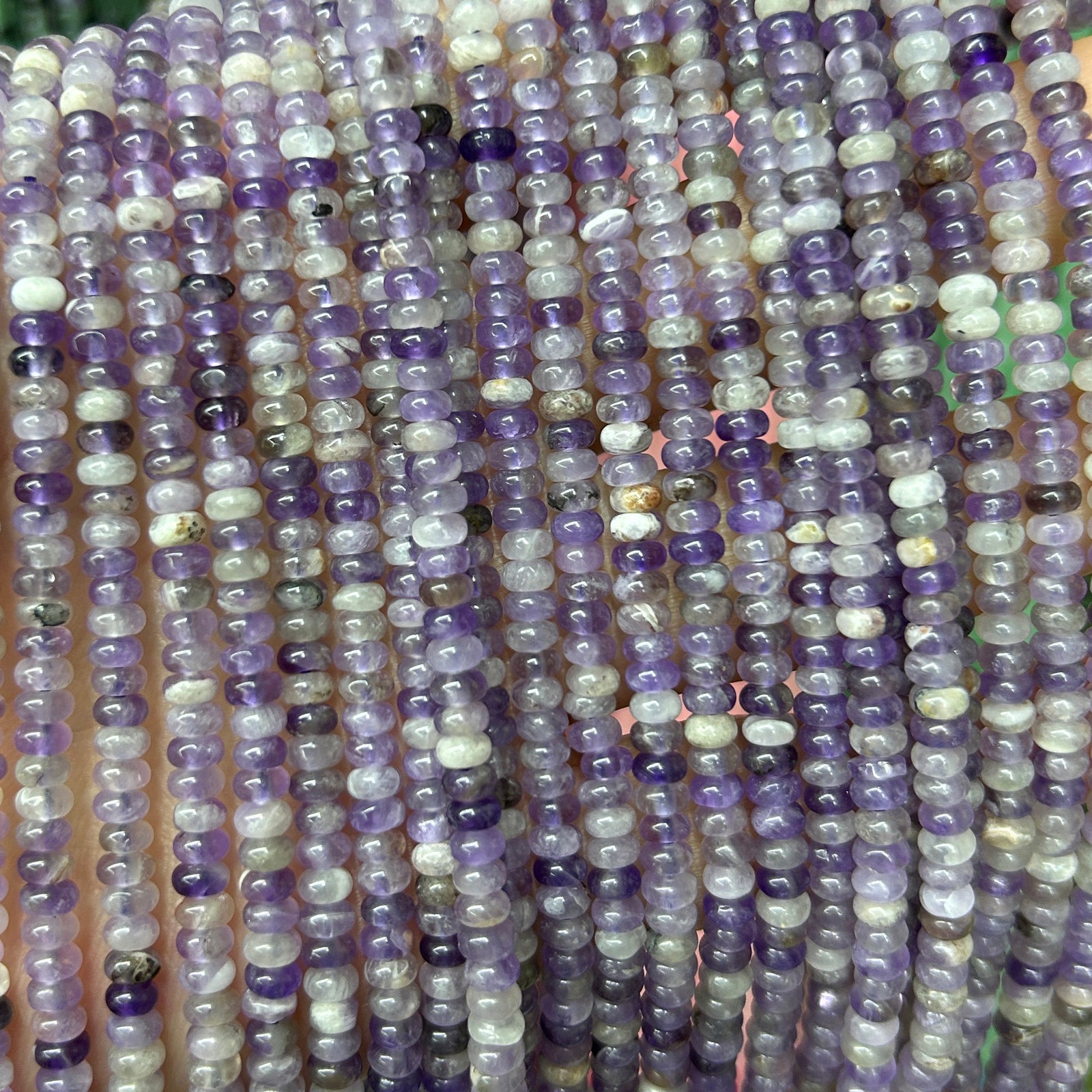 Amethyst Rondelle Beads 15''