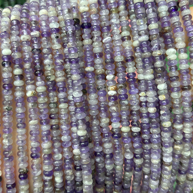 Amethyst Rondelle Beads 15''