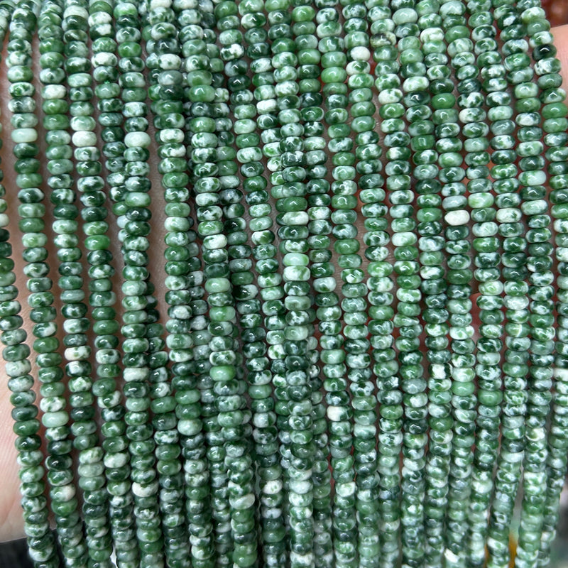 Green Spot Jasper Rondelle Beads 15''
