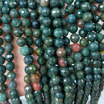Bloodstone Faceted Beads 15''
