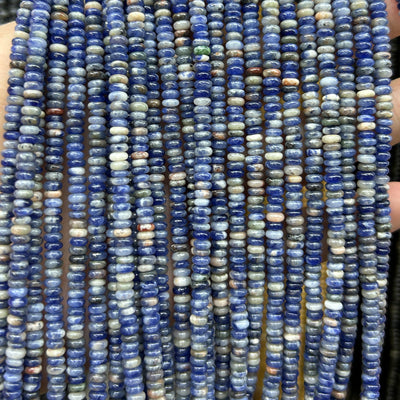 Perles rondelles en rhodonite noire 4x6mm 5x8mm