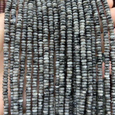 Black Labradorite Rondelle Beads 15''