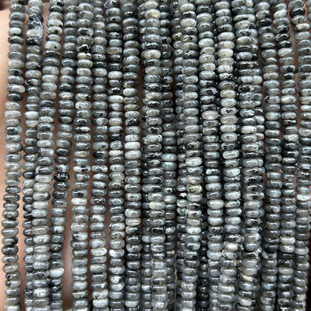 Black Labradorite Rondelle Beads 15''