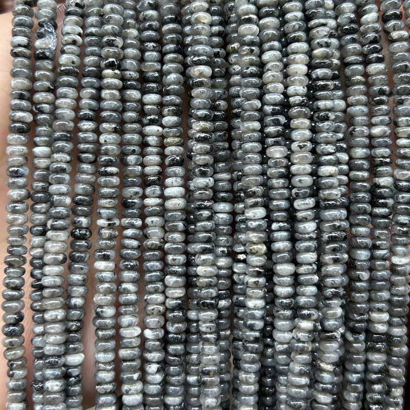 Black Labradorite Rondelle Beads 15''