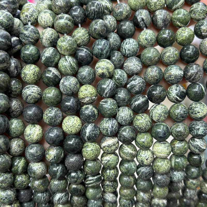 Perles de jaspe zèbre vert 6 mm 8 mm 10 mm 12 mm 15''