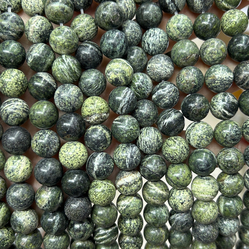 Perles de jaspe zèbre vert 6 mm 8 mm 10 mm 12 mm 15''