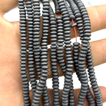 Hematite Matte Rondelle Beads 2x4mm 3x6mm 3x8mm 15''