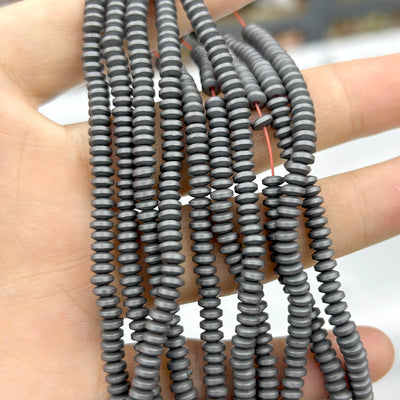 Hematite Matte Rondelle Beads 2x4mm 3x6mm 3x8mm 15''