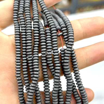 Hematite Matte Rondelle Beads 2x4mm 3x6mm 3x8mm 15''