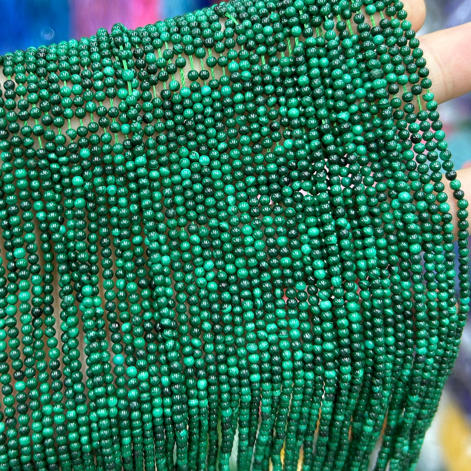 Malachite Beads 2mm 3mm 4mm 15''
