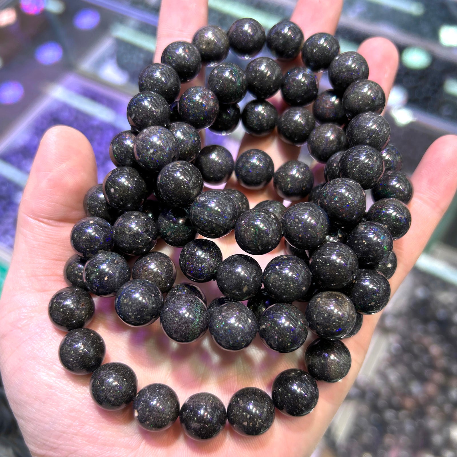 Black Opal Bracelet 10mm 7.5''