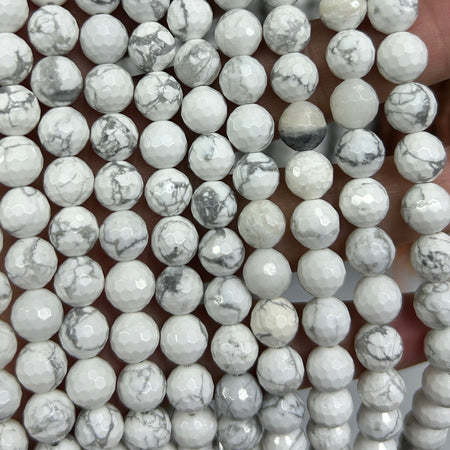 Howlite Faceted Beads 15''