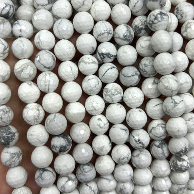 Howlite Faceted Beads 15''