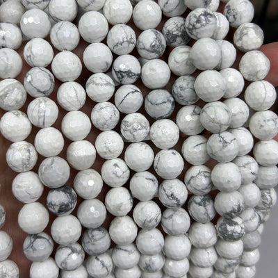 Howlite Faceted Beads 15''