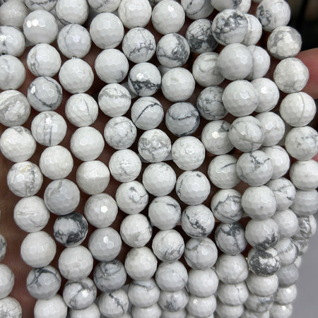 Howlite Faceted Beads 15''