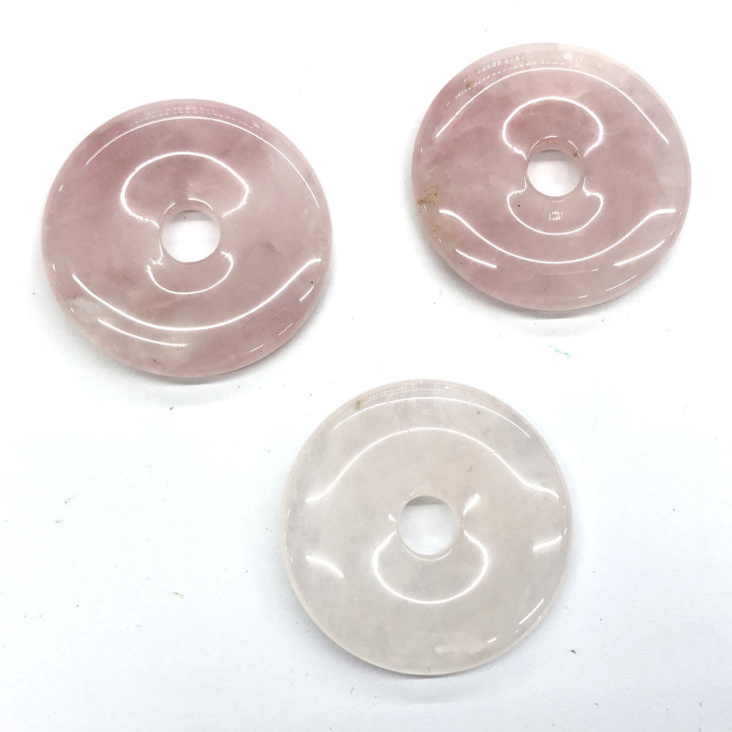 Rose Quartz Donut Pendant 30mm 40mm 50mm 1pc