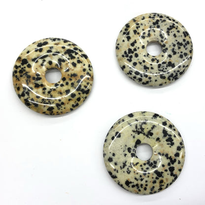 Dalmation Jasper Donut Pendant 30mm 40mm 50mm 1pc