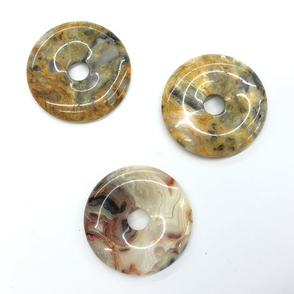 Crazy Agate Donut Pendant 30mm 40mm 50mm 1pc