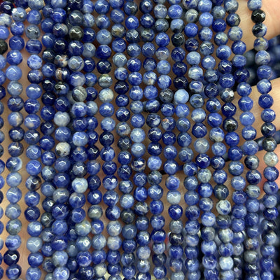 Sodalite Faceted Beads 6mm 8mm 10mm 15''
