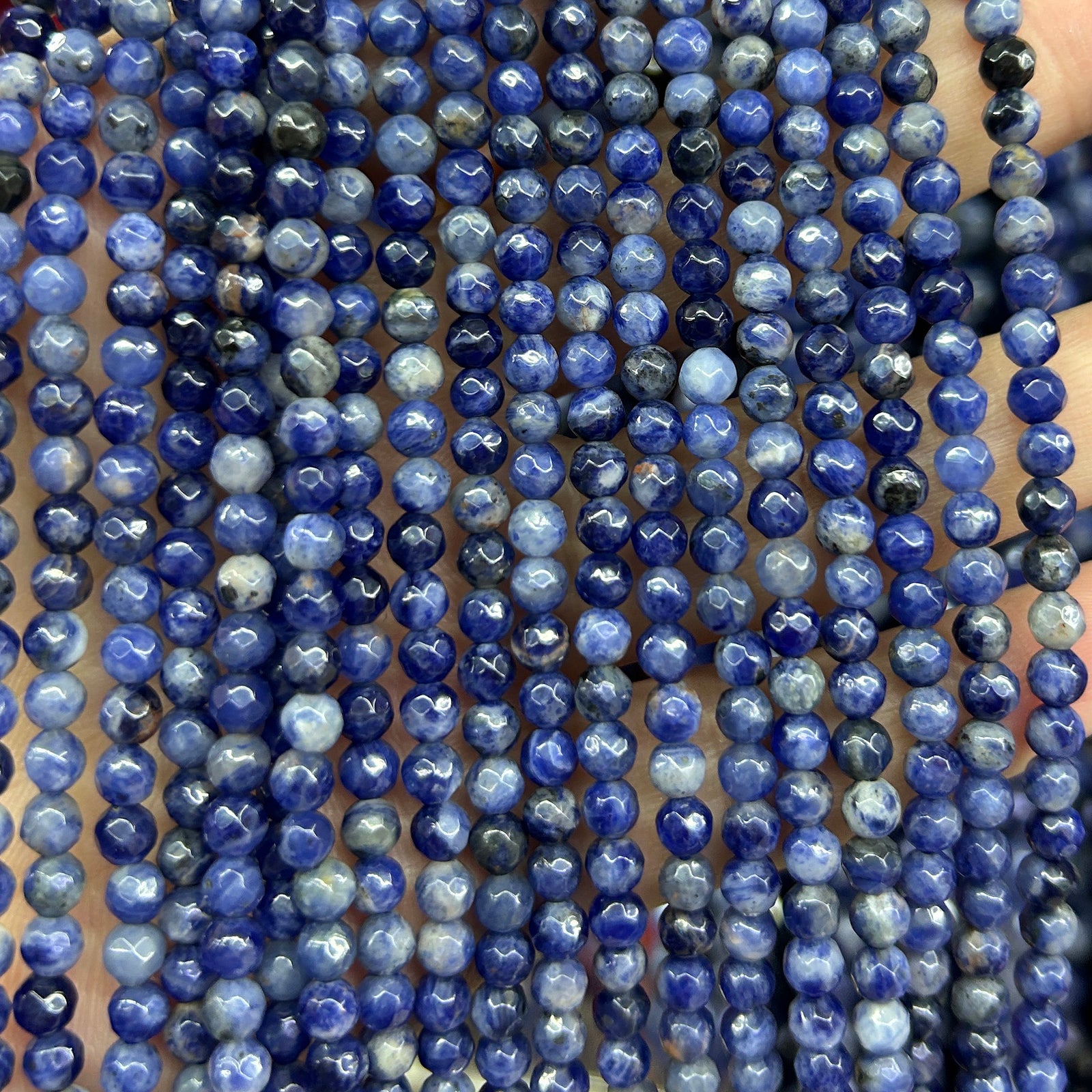 Sodalite Faceted Beads 6mm 8mm 10mm 15''