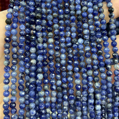Sodalite Faceted Beads 6mm 8mm 10mm 15''