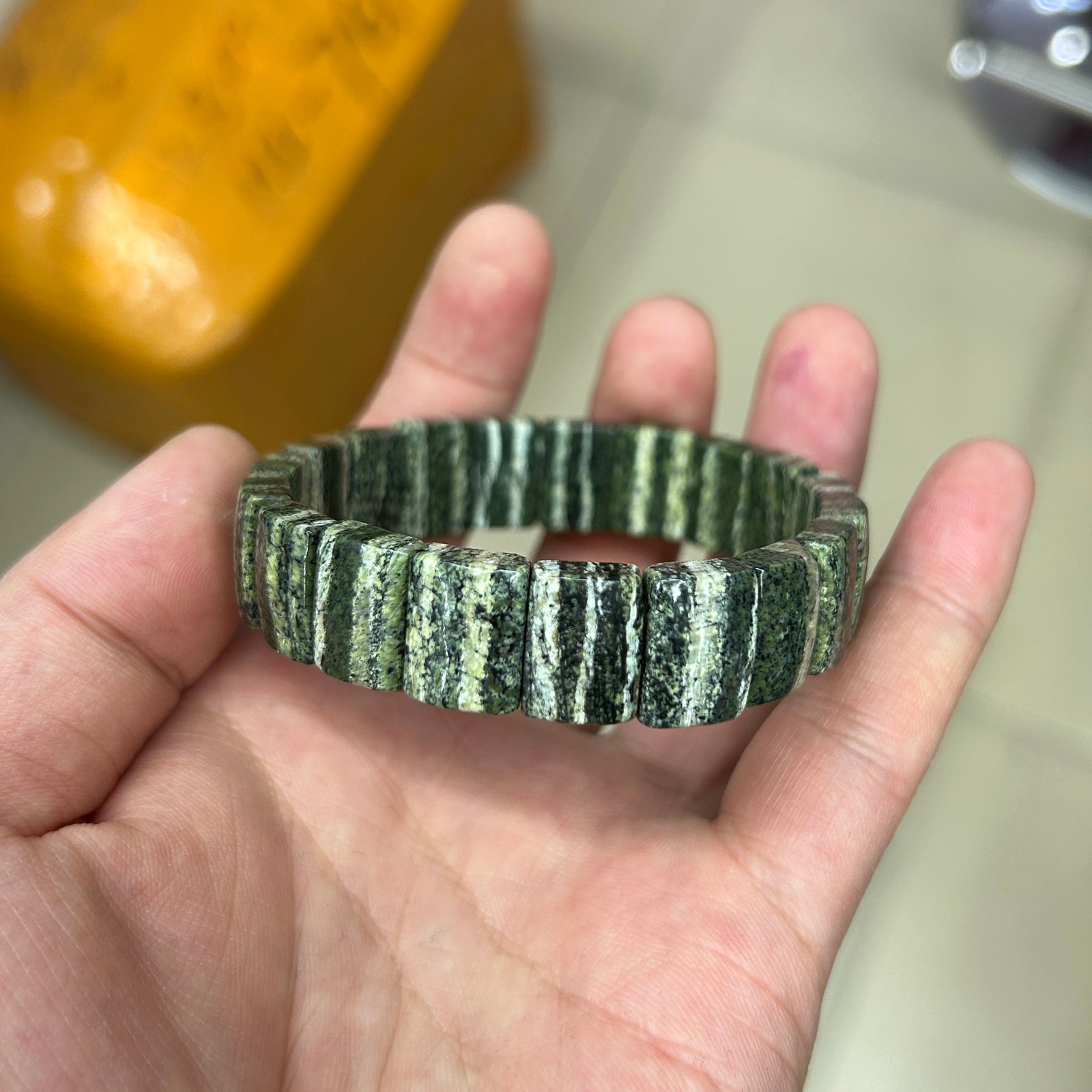 Green Zebra Jasper Bangles 7.5''