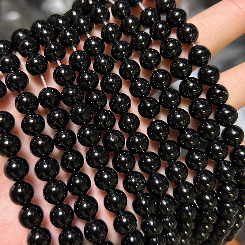 Black Obsidian Beads 6mm 8mm 10mm 15''