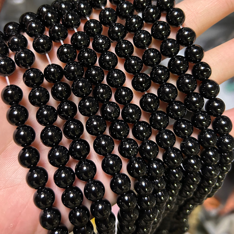 Black Obsidian Beads 6mm 8mm 10mm 15''