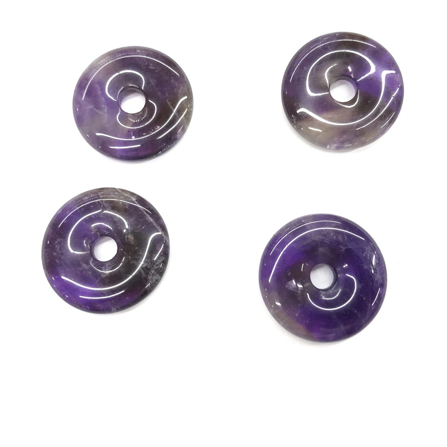 Amethyst Donut Pendant 30mm 1pc