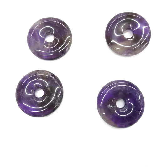 Amethyst Donut Pendant 30mm 1pc