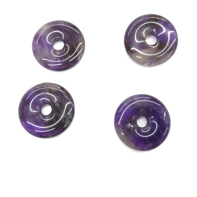 Amethyst Donut Pendant 30mm 1pc