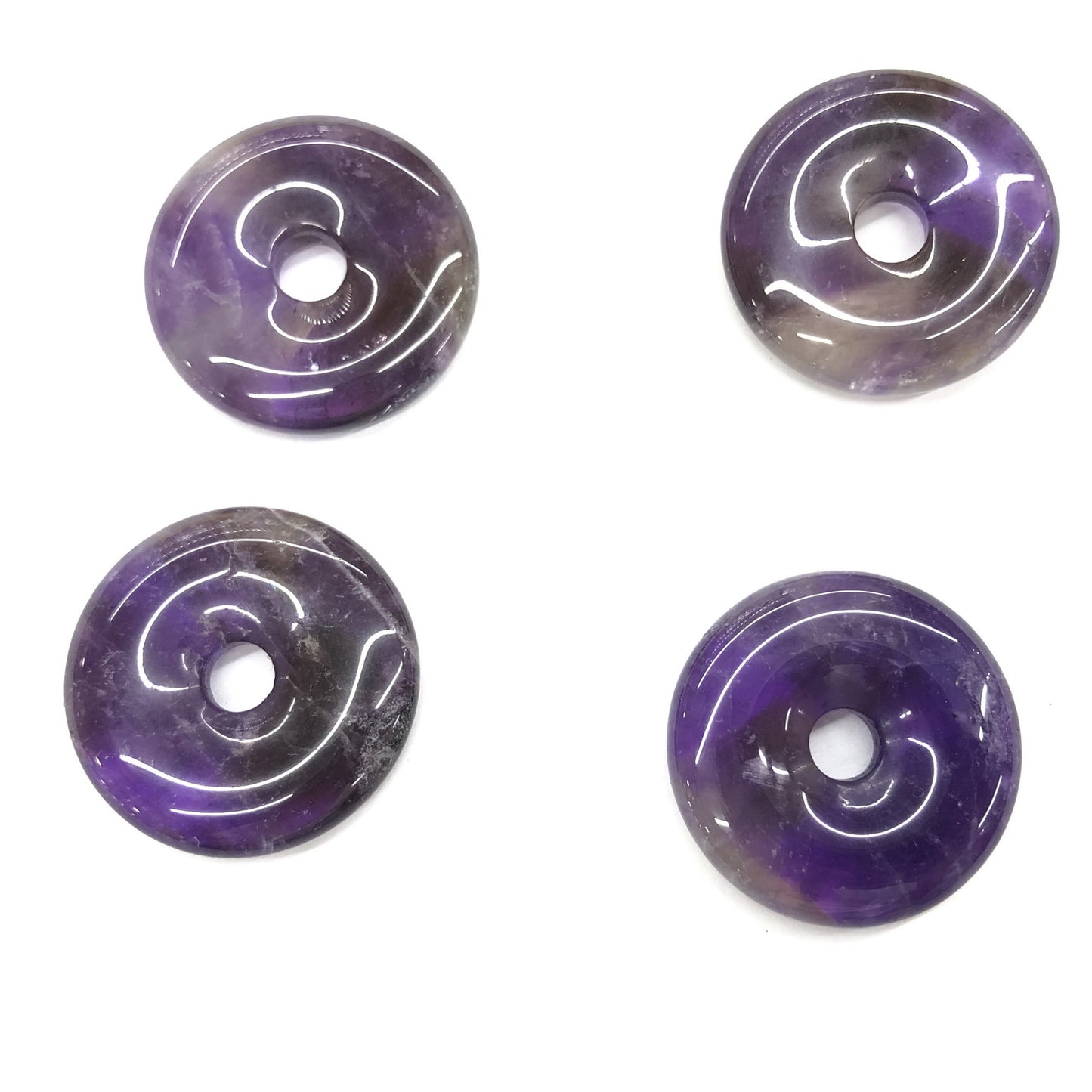 Amethyst Donut Pendant 30mm 1pc