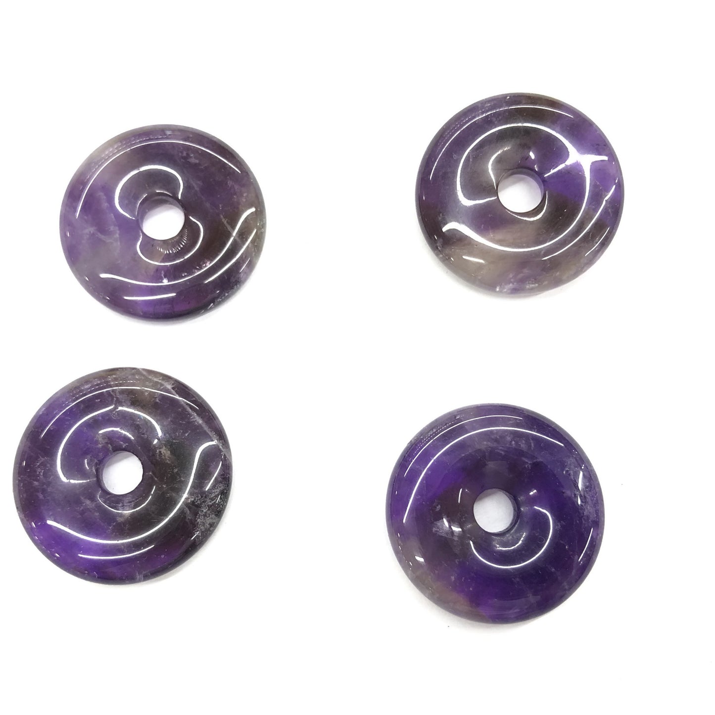 Amethyst Donut Pendant 30mm 1pc