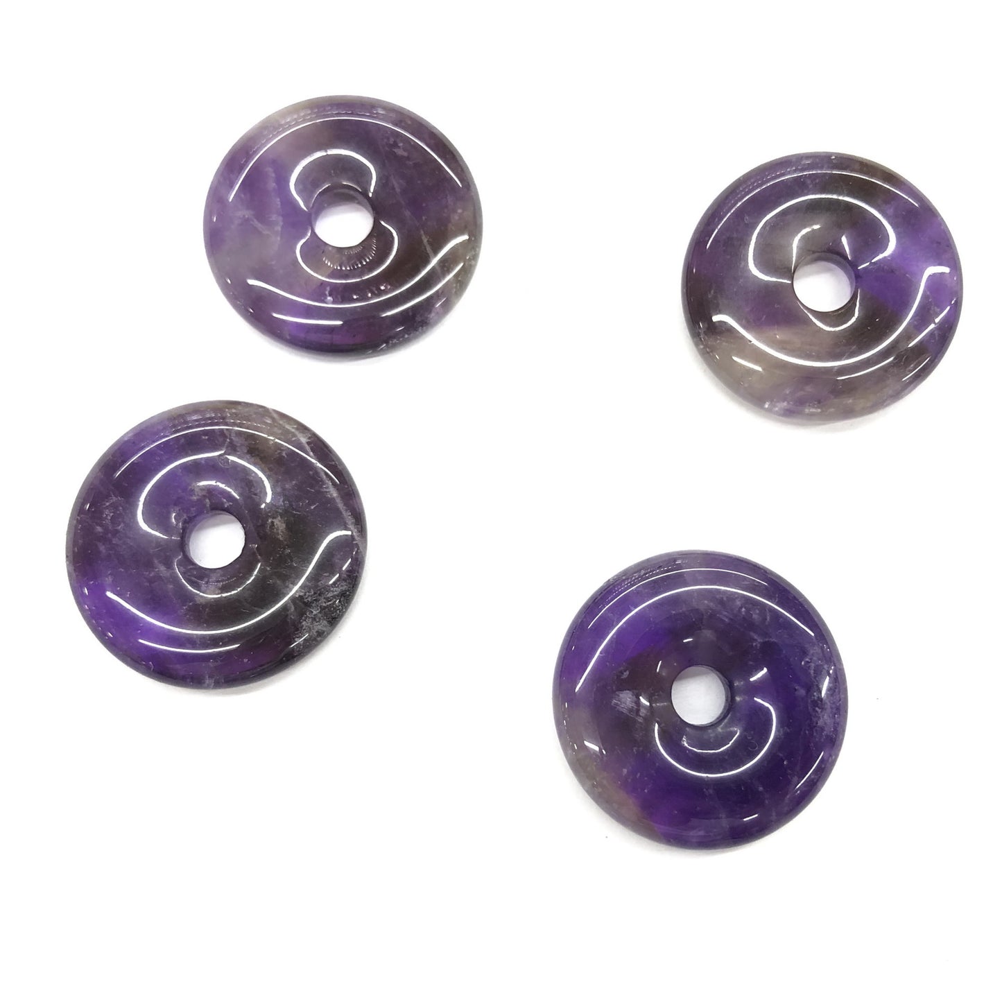 Amethyst Donut Pendant 30mm 1pc