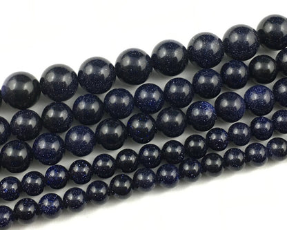 Blue Sandstone Beads 4mm 6mm 8mm 10mm 12mm 15''