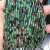 2x4mm Ruby Zoisite Tube Beads 15''