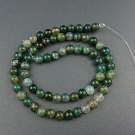 Perles d'agate mousse 4 mm 6 mm 8 mm 10 mm 12 mm 15''