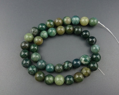 Perles d'agate mousse 4 mm 6 mm 8 mm 10 mm 12 mm 15''