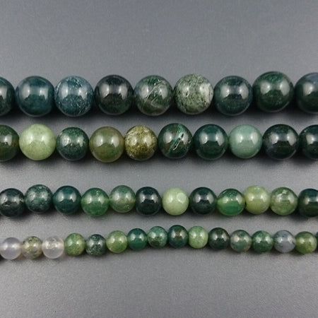 Perles d'agate mousse 4 mm 6 mm 8 mm 10 mm 12 mm 15''