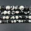 Perles de jaspe zèbre noir et blanc 4 mm 6 mm 8 mm 10 mm 12 mm 15''