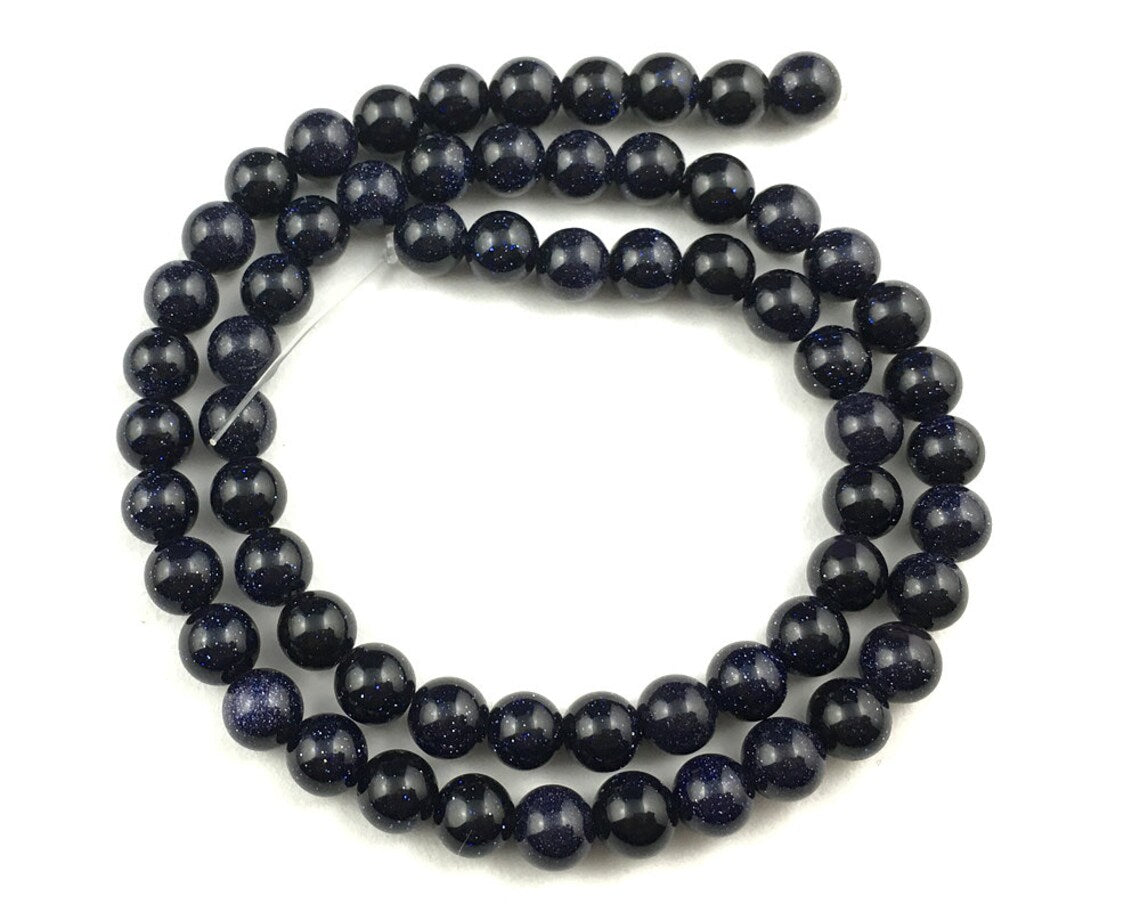 Blue Sandstone Beads 4mm 6mm 8mm 10mm 12mm 15''