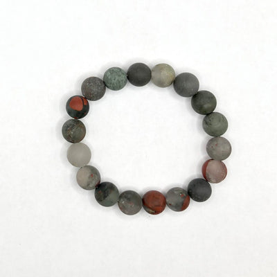 African Bloodstone Matte Bracelet 8''