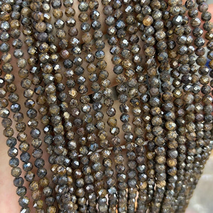 Bronzite Nice Faceted Beads 2mm 3mm 4mm15''