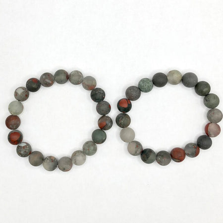 African Bloodstone Matte Bracelet 8''