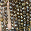 Perles à facettes en pépites de bronzite 6 mm, 8 mm, 10 mm, 15 pouces