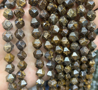 Bronzite Nugget Faceted Beads 6mm 8mm 10mm 15''