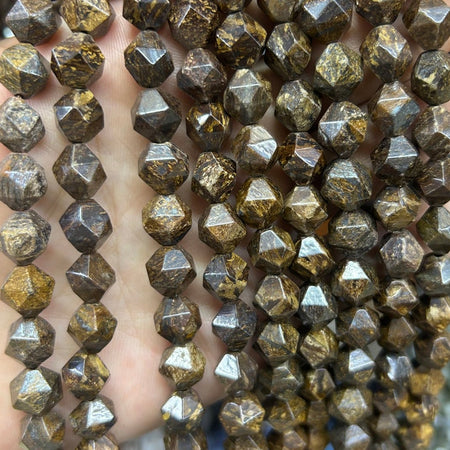Bronzite Nugget Faceted Beads 6mm 8mm 10mm 15''