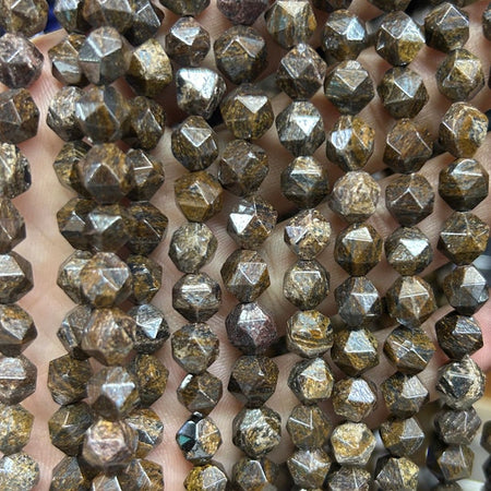 Bronzite Nugget Faceted Beads 6mm 8mm 10mm 15''