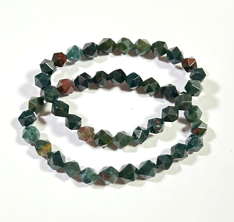 Bloodstone Armbånd Natursten Perler Armbånd 4mm 6mm 8mm 10mm 12mm 8''